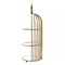 22-Inch Gold 3 Tier Metal Mirror Glass Hanging Bird Cage CUPCAKE STAND Party